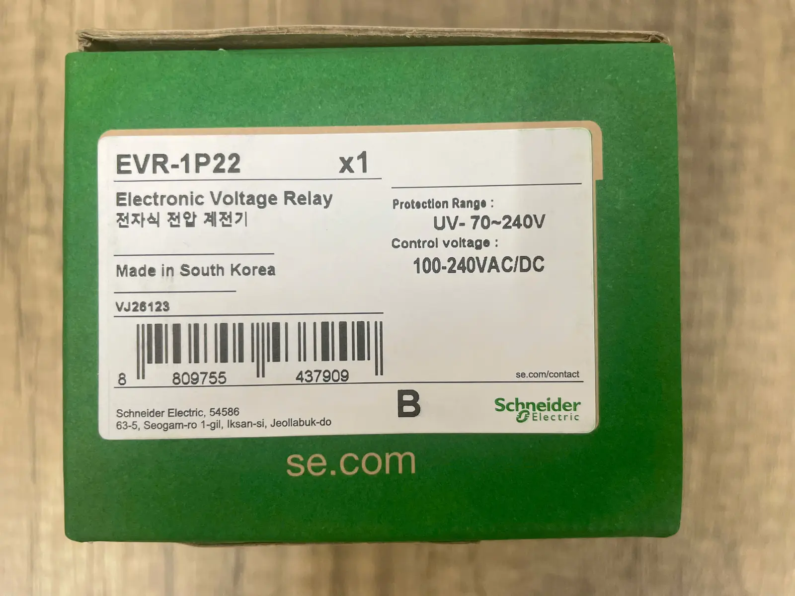 Rơ le bảo vệ điện áp 1 pha EVR-1P22 Schneider