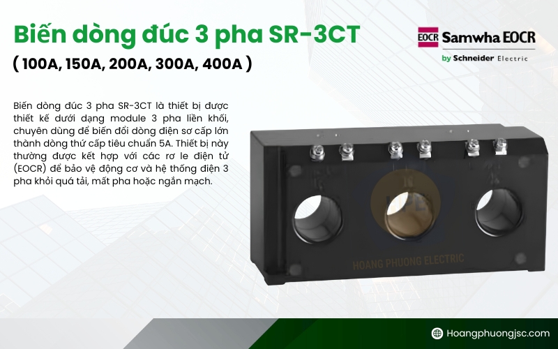 Biến dòng đúc 3 pha SR-3CT ( 100A, 150A, 200A, 300A, 400A )