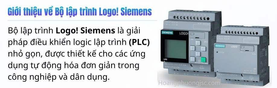 PLC LOGO! Siemens là dòng bộ điều khiển lập trình mini (Mini PLC) nổi tiếng của Siemens, được sử dụng rộng rãi trong các hệ thống điều khiển dân dụng và công nghiệp nhỏ.