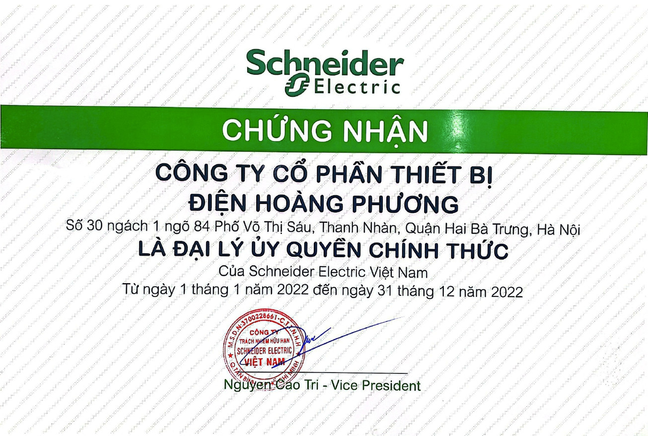 Nhà phân phối thiết bị điện Schneider chính hãng tại Việt Nam với hơn 10 năm kinh nghiệm. Đại lý ủy quyền Schneider Electric liên tục từ 2020 đến 2025.