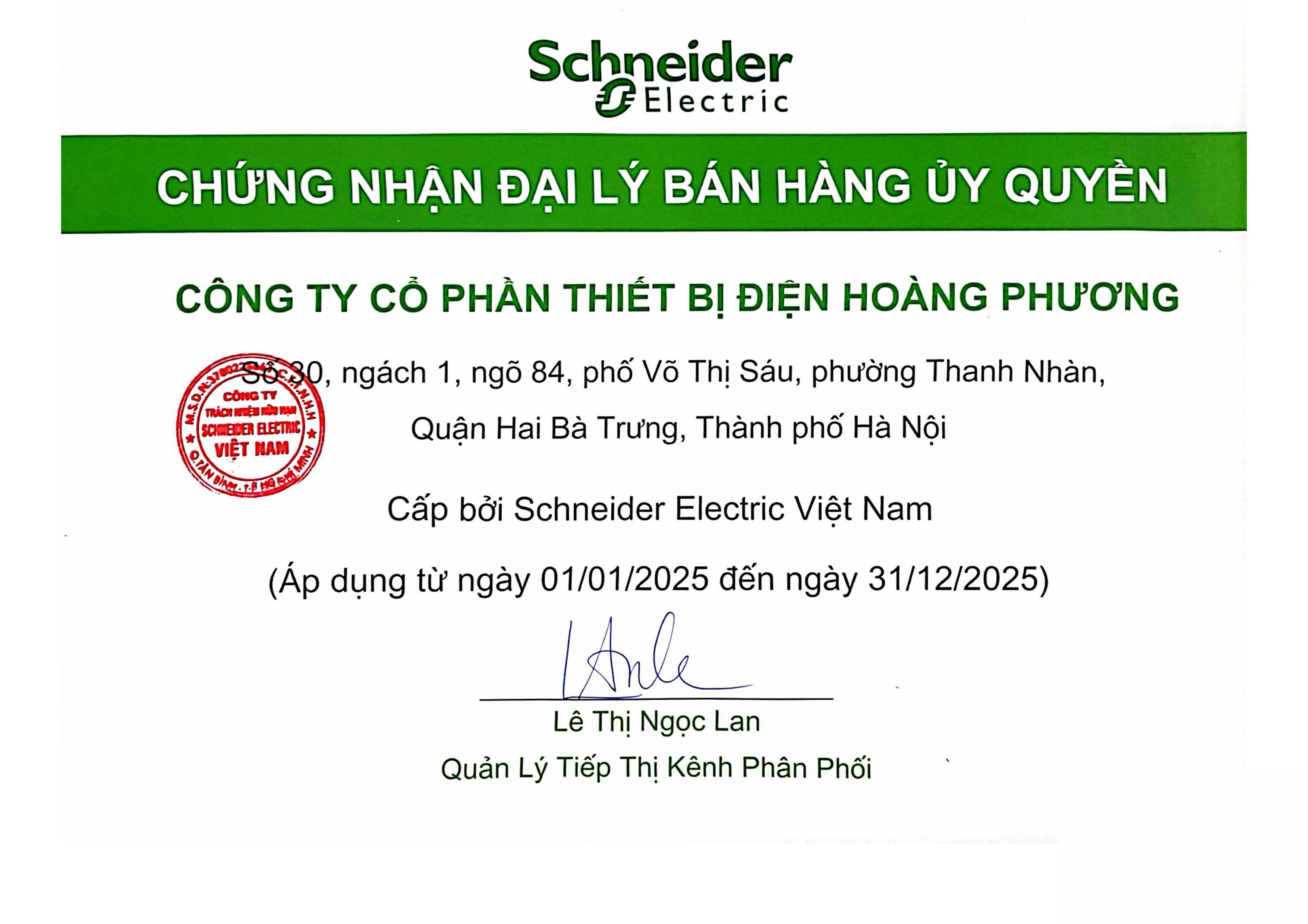 Nhà phân phối thiết bị điện Schneider chính hãng tại Việt Nam với hơn 10 năm kinh nghiệm. Đại lý ủy quyền Schneider Electric liên tục từ 2020 đến 2025.