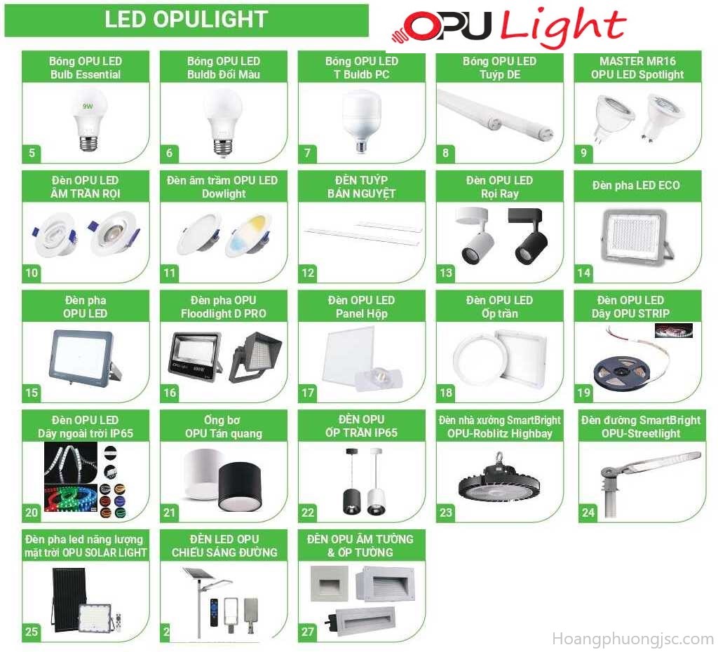 Đèn OPU Light là dòng đèn LED chiếu sáng giá rẻ nhưng vẫn đảm bảo chất lượng ổn định, thiết kế hiện đại và khả năng tiết kiệm điện hiệu quả.