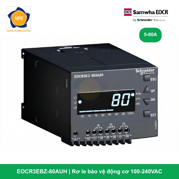 EOCR3EBZ-80AUH - Rơ le bảo vệ động cơ 100-240VAC, 5060HZ