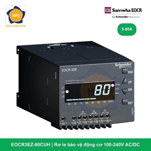 EOCR3EZ-80CUH - Rơ le bảo vệ động cơ, 100-240V AC_DC, dạng xuyên cáp (Hole type)