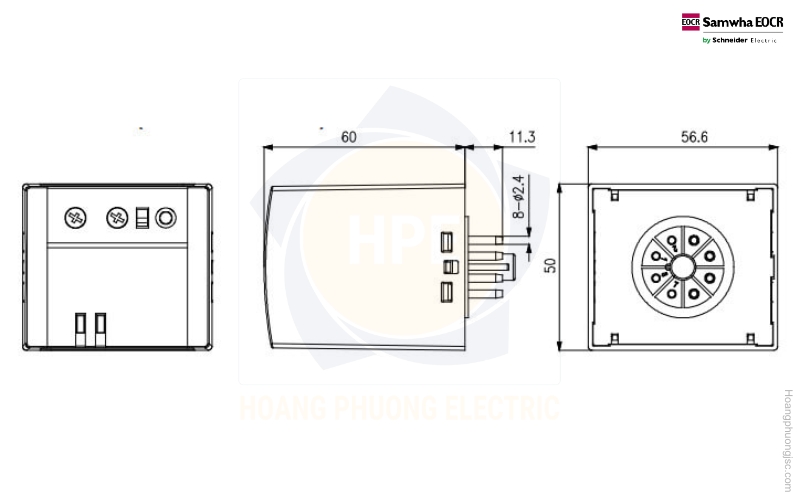 Kích thước SDDR-CF7 Schneider