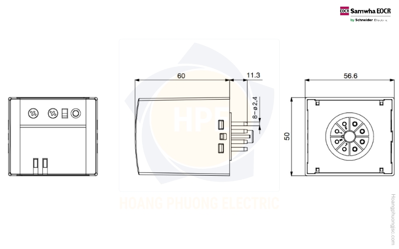 Kích thước SDDR-CM7 Schneider