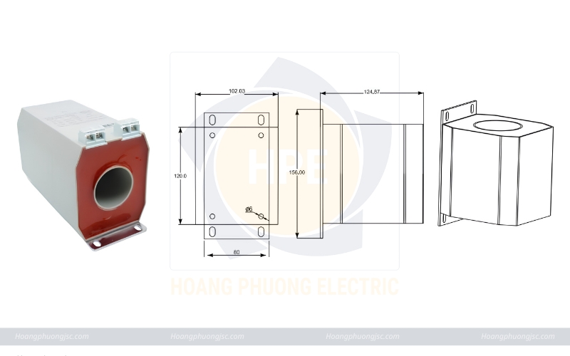 Kích thước biến dòng cho tủ trung thế KDE-RMU