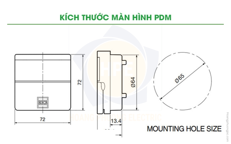 Kích thước màn hình PDM Schneider