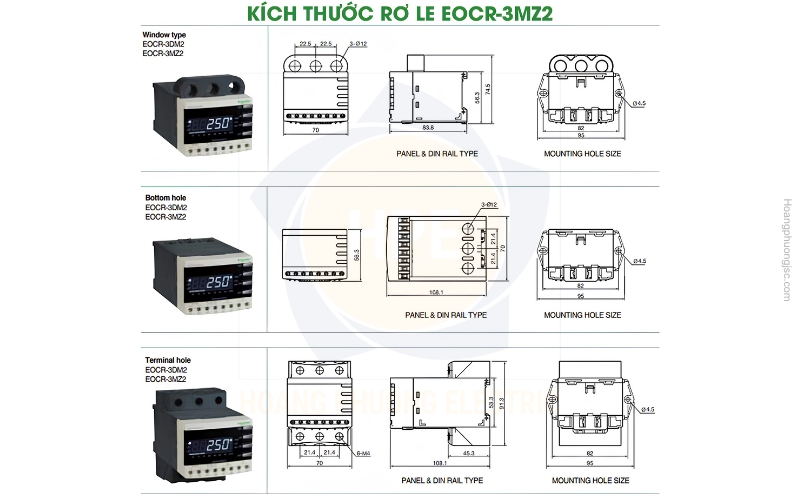 Kích thước rơ le điện tử 3MZ2-WRAUWZ Schneider