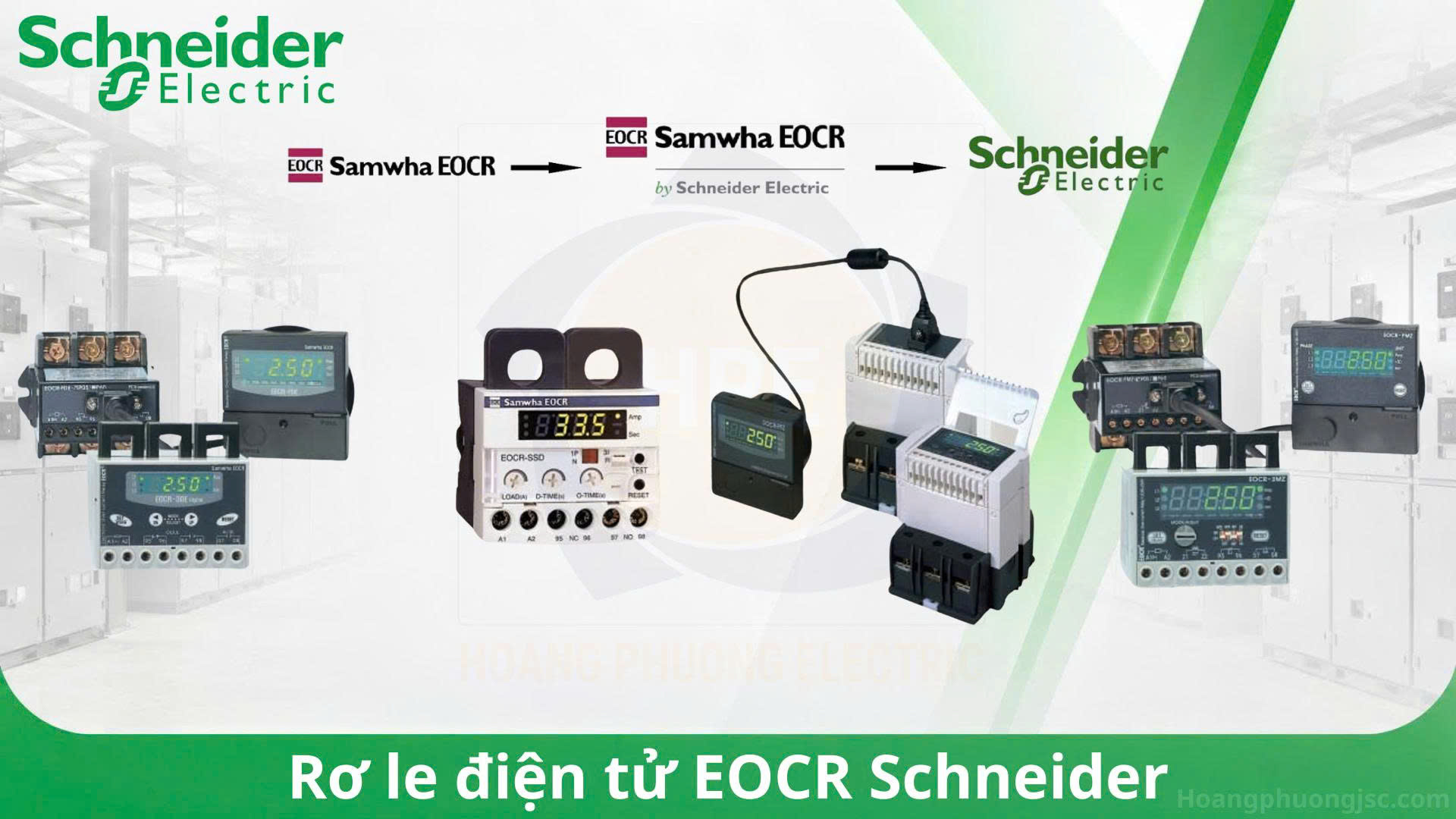 Rơ le EOCR Samwha (Electronic Over Current Relay) là dòng thiết bị rơ le bảo vệ quá dòng điện tử nổi tiếng có xuất xứ từ Hàn Quốc. Thiết bị này đóng vai trò như "lá chắn" cho động cơ, chuyên dùng để phát hiện sớm và ngắt mạch tự động khi hệ thống gặp sự cố.