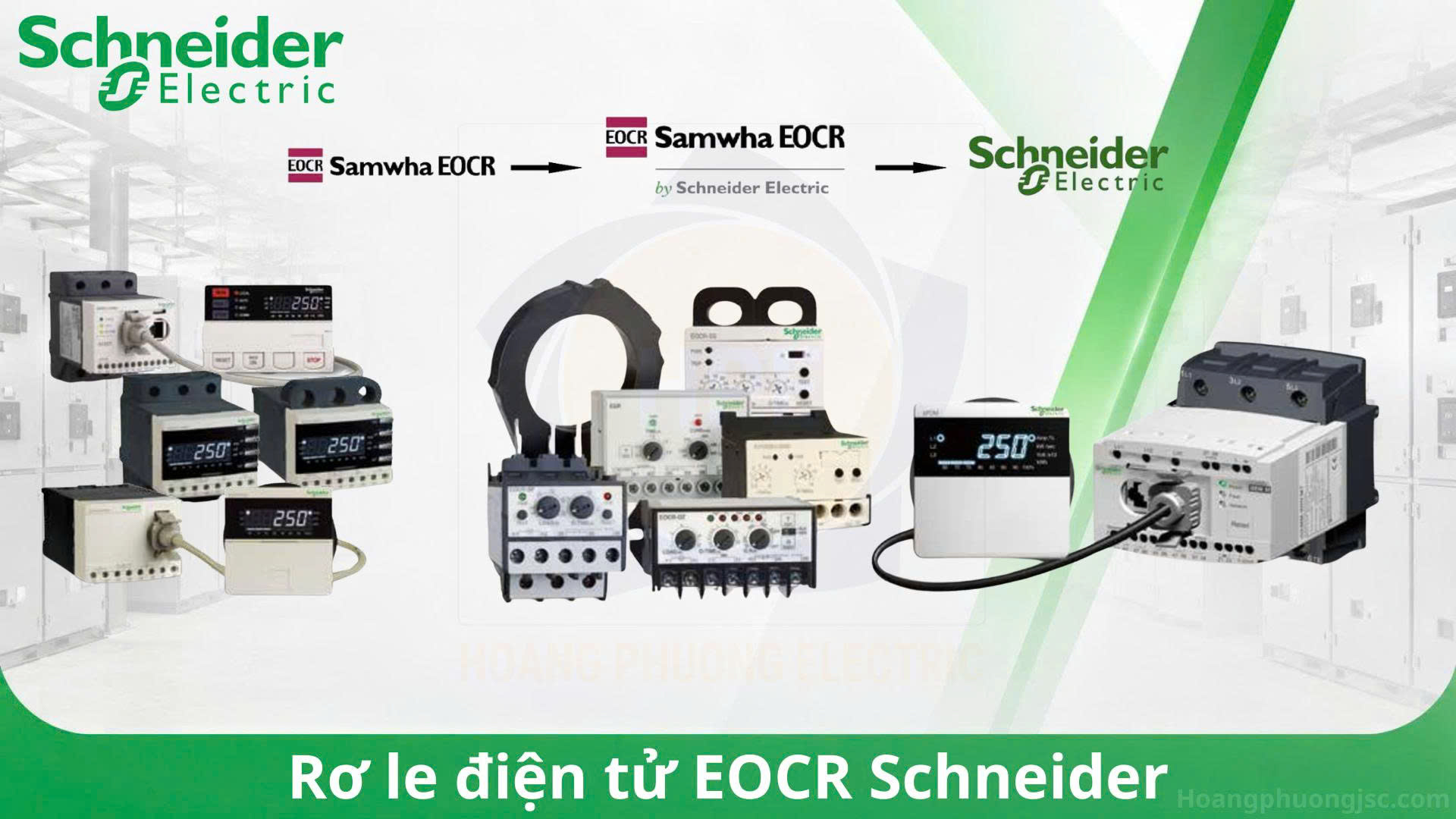 Rơ le điện tử EOCR Schneider (Electronic Over Current Relay) là thiết bị bảo vệ động cơ cao cấp, chuyên dùng để chống quá tải, mất pha, kẹt rotor và đảo chiều quay. Thiết bị sử dụng bộ vi xử lý để ngắt mạch điện chính xác, tin cậy hơn hẳn các loại rơ le nhiệt cơ truyền thống