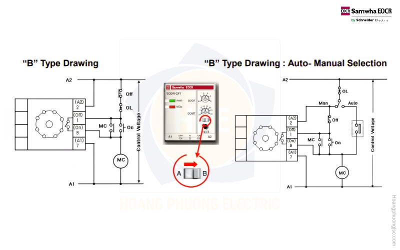 Sơ đồ đấu nối SDDR-CF7 Schneider