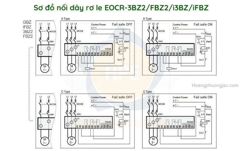 Sơ đồ nối dây rơ le EOCR-3BZ2