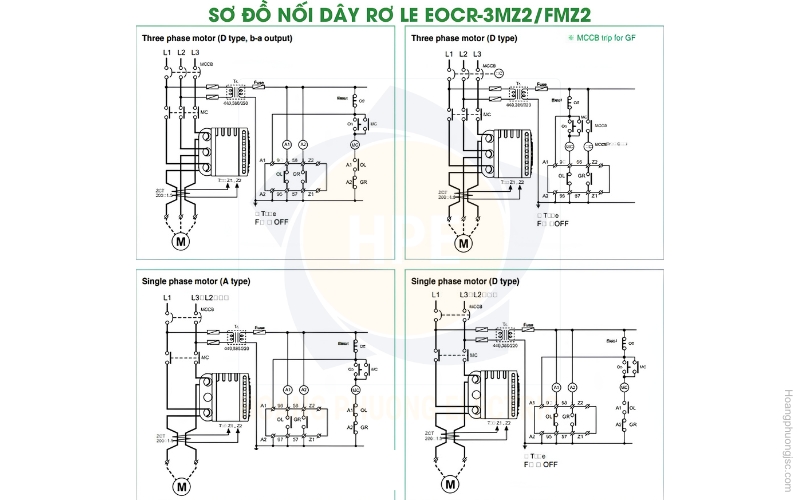 Sơ đồ nối dây rơ le EOCR-FMZ2 Schneider