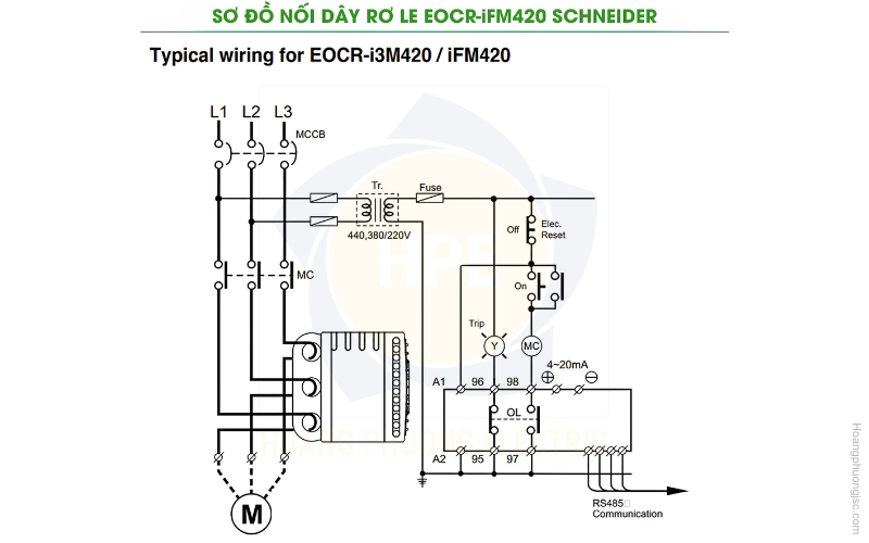 Sơ đồ nối dây rơ le EOCR-iFM420 Schneider