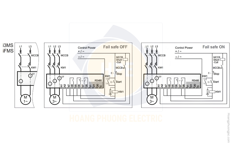 Sơ đồ nối dây rơ le EOCR-iFMS Schneider