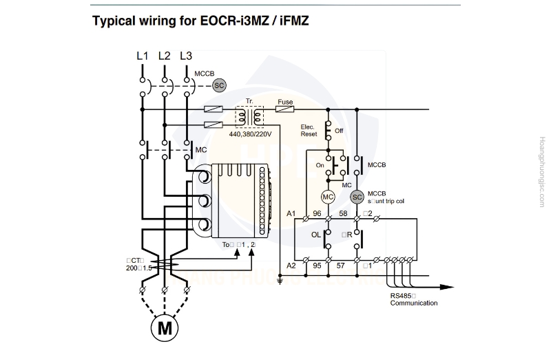 Sơ đồ nối dây rơ le điện tử i3MZ Schneider