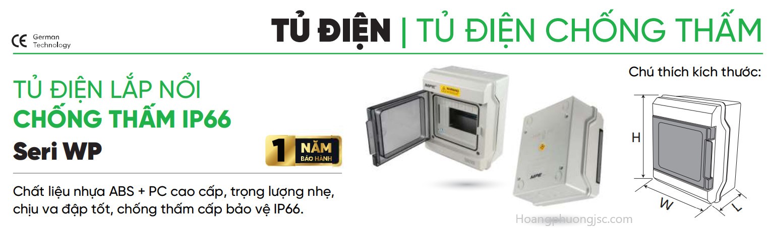 Thiết bị điện MPE chính hãng với đầy đủ đèn LED, tủ điện, công tắc ổ cắm, Smart Home và thiết bị công nghiệp. Hoàng Phương phân phối toàn quốc.