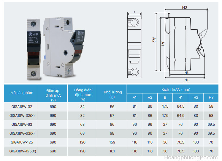 Vỏ cầu chì Giga (hay đế/vỏ cầu chì Giga Electric) là phần vỏ bọc bên ngoài dùng để chứa và bảo vệ ruột cầu chì. Đây là thiết bị không thể thiếu trong các tủ điện công nghiệp và dân dụng, giúp bảo vệ hệ thống khỏi sự cố quá tải hoặc ngắn
