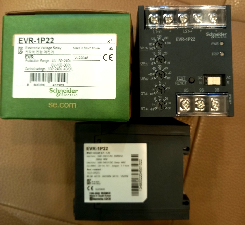 Rơ le Bảo Vệ Điện Áp 1 Pha EVR-1P22 Schneider