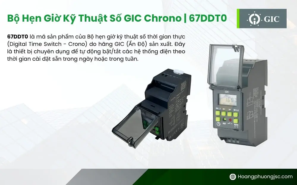 67DDT0 GIC Rơ le thời gian 24h kỹ thuật số 1 kênh, 25 chương trình ON OFF