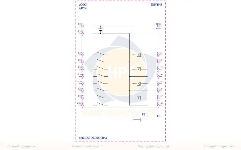 Cách đấu nối Siemens Simatic 6ED1052-2CC08-0BA1 Bộ lập trình điều khiển LOGO! 24RCEO