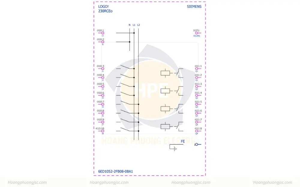 Cách đấu nối Siemens Simatic 6ED1052-2FB08-0BA1 Bộ lập trình điều khiển LOGO! 230RCEO
