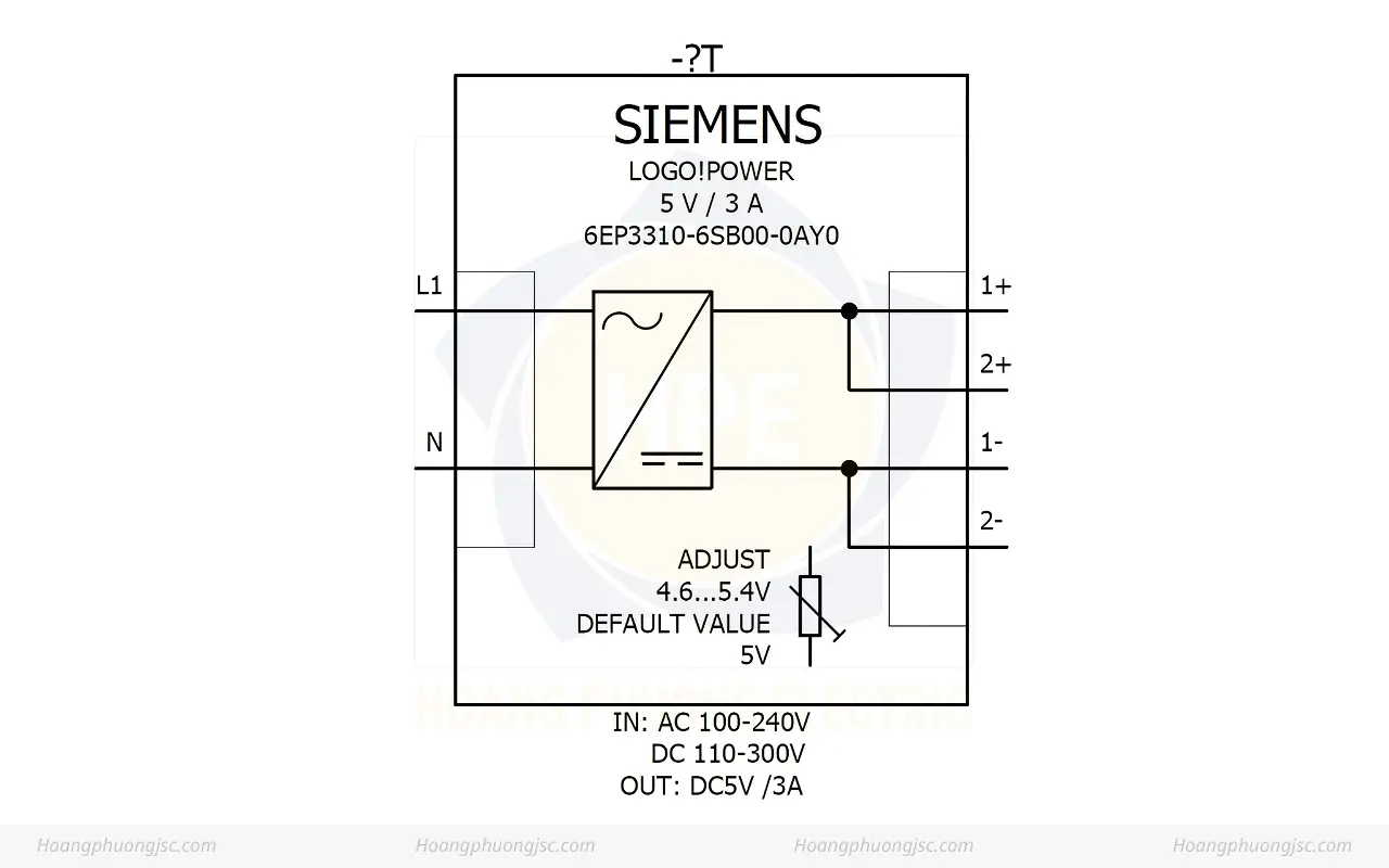 Cách đấu nối Siemens Simatic 6EP3310-6SB00-0AY0 Bộ nguồn LOGO! POWER 5V 3A