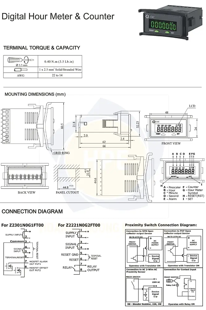 Z2221N0G2FT00 GIC | Bộ đếm thời gian GIC 85-265VAC/DC
