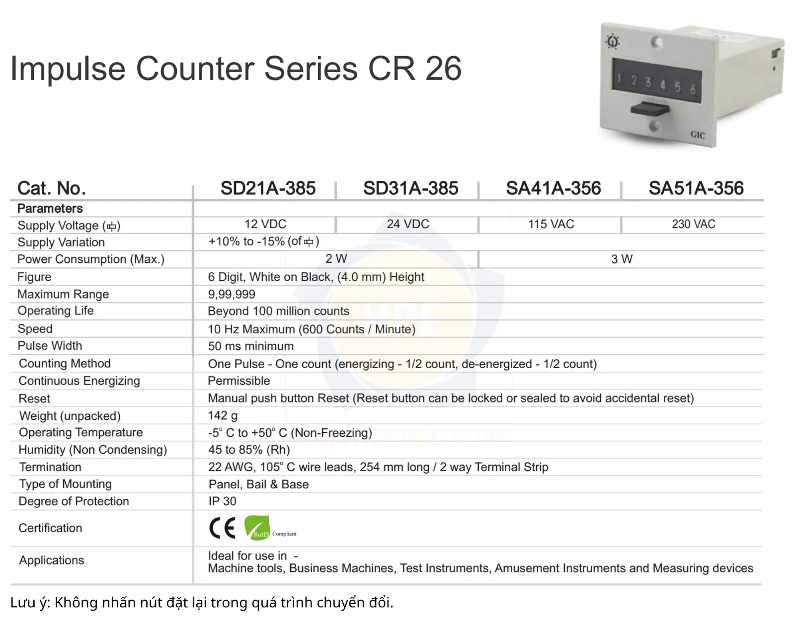 SD31A-385 GIC | Bộ đếm thời gian GIC 24 VDC