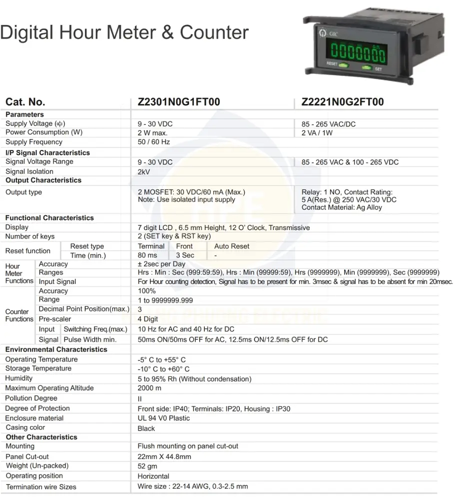 Z2221N0G2FT00 GIC | Bộ đếm thời gian GIC 85-265VAC/DC