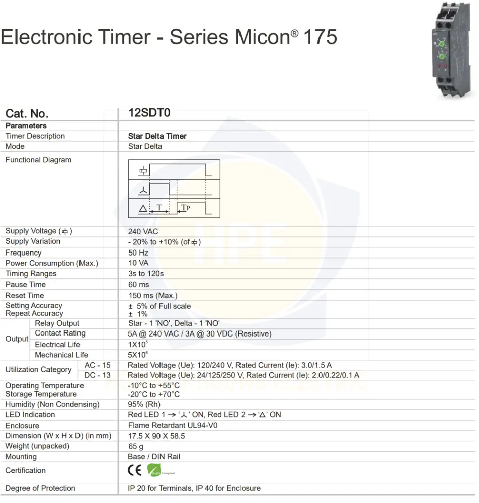 12SDT0 GIC | Rơ le cài đặt thời gian GIC 240 VAC
