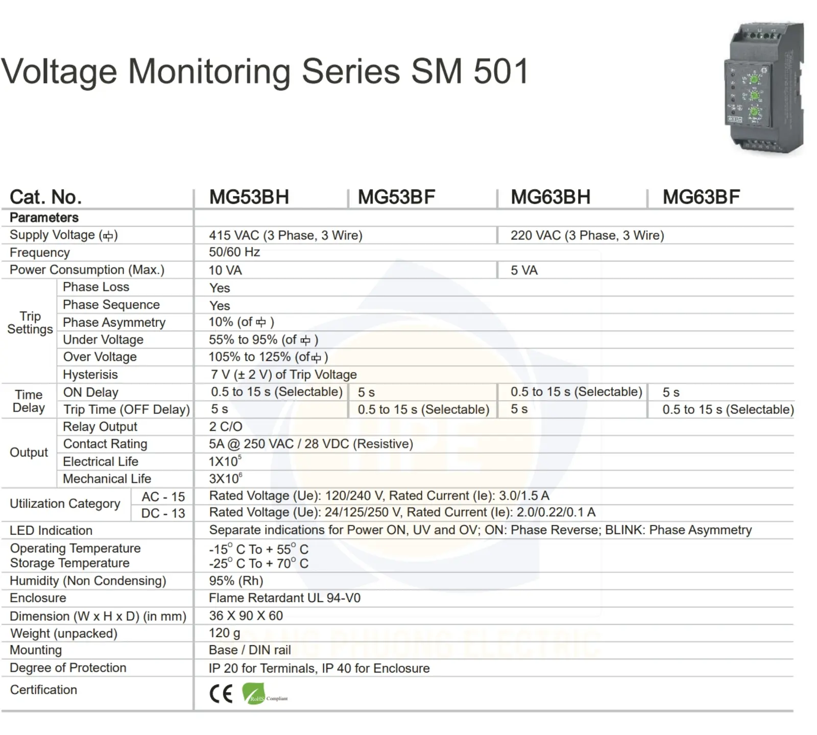 MG53BH GIC | Rơ le bảo vệ pha GIC