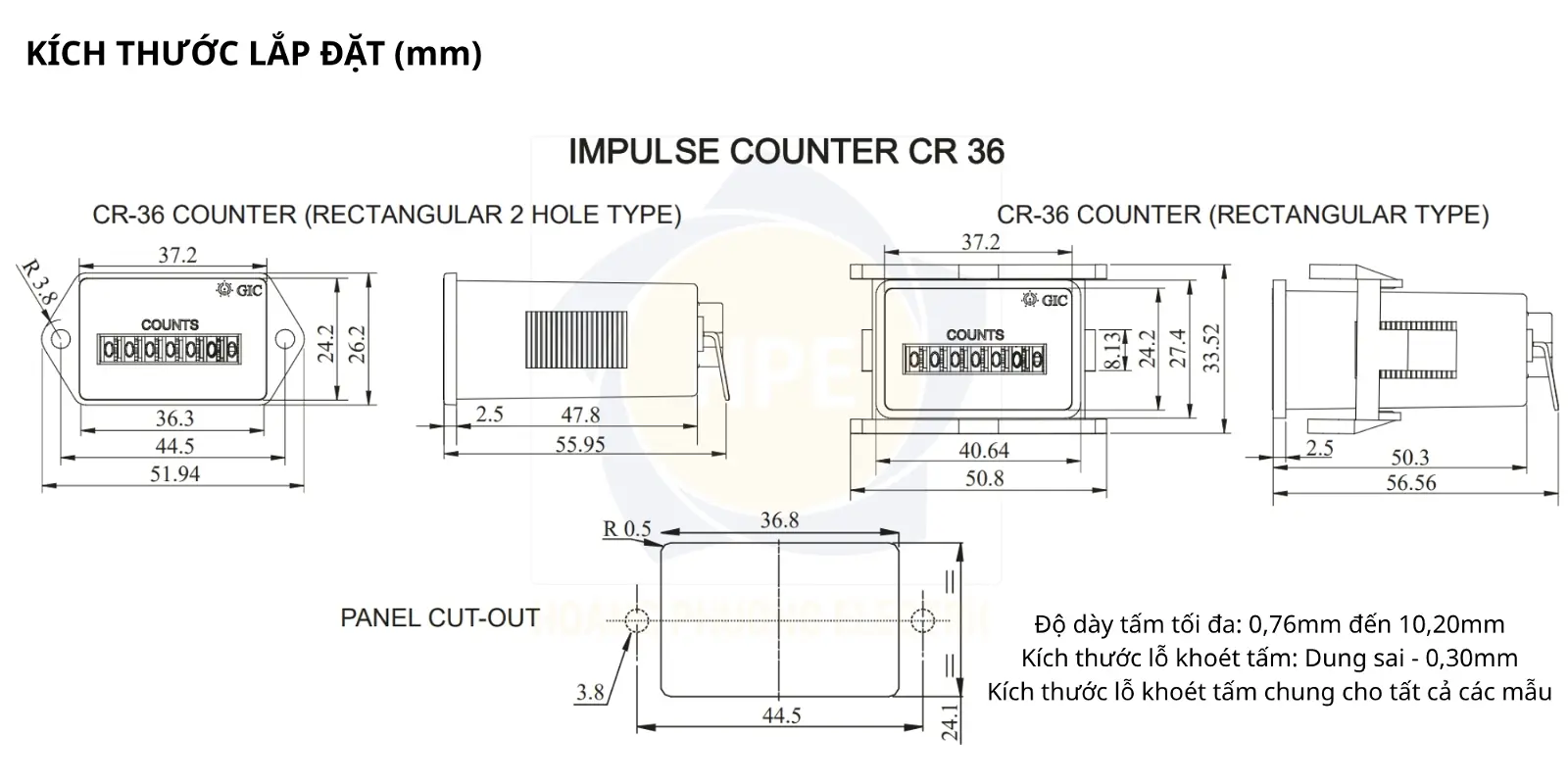 QD21A GIC | Bộ đếm xung hình chữ nhật GIC 24VDC