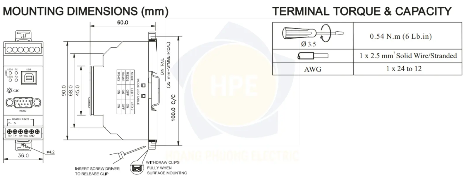 28A11A0 GIC | USB chuyển đổi sang RS232 RS485 RS422 GIC