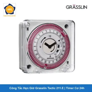 Công Tắc Hẹn Giờ Grasslin Tactic 211.E Timer Cơ 24h Thanh Ray Đức