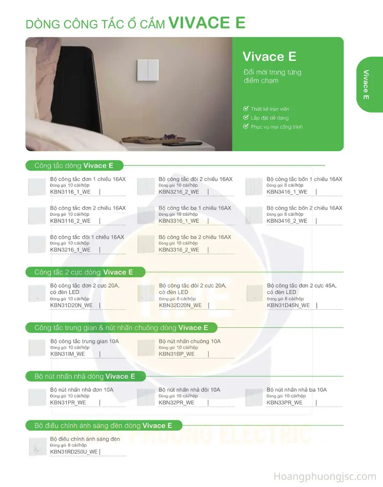 Công tắc ổ cắm Vivace E Schneider vuông chuẩn Anh