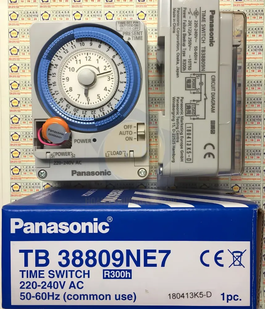 Hình ảnh thực tế Rơ le thời gian 24h TB38809NE7 Panasonic, có pin dự phòng 300h