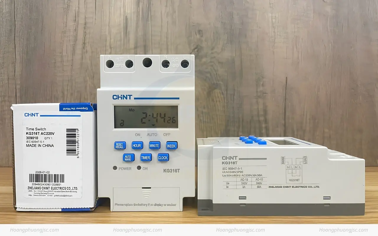 Hình ảnh thực tế bộ công tắc hẹn giờ tự động Chint KG316T