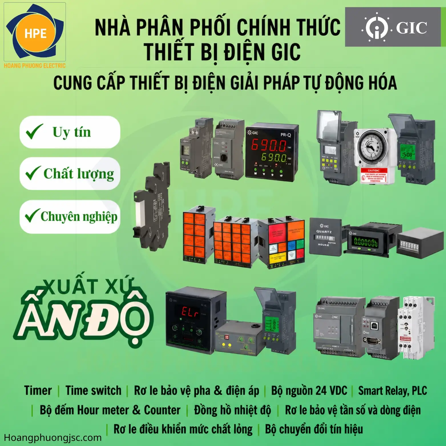 Thiết bị điện GIC Ấn Độ chính hãng tại Việt Nam – Giải pháp điều khiển và tự động hóa công nghiệp toàn diện