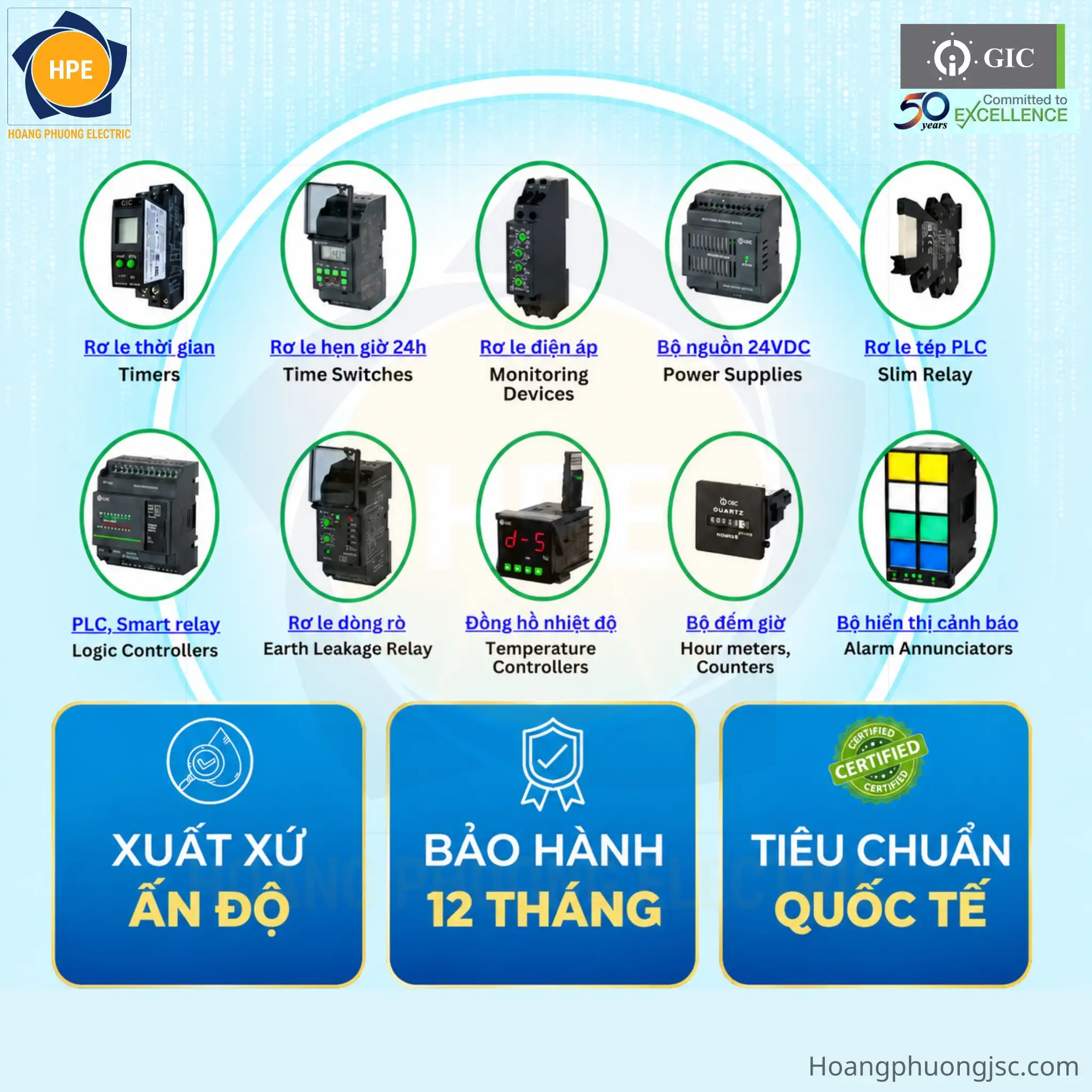 Thiết bị điện GIC Ấn Độ chính hãng tại Việt Nam – Giải pháp điều khiển và tự động hóa công nghiệp toàn diện