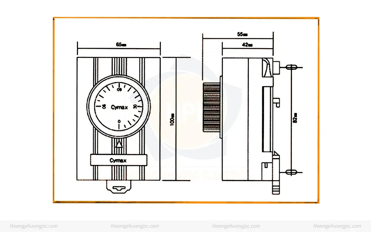 Kích thước Bộ điều khiển nhiệt độ Cymax