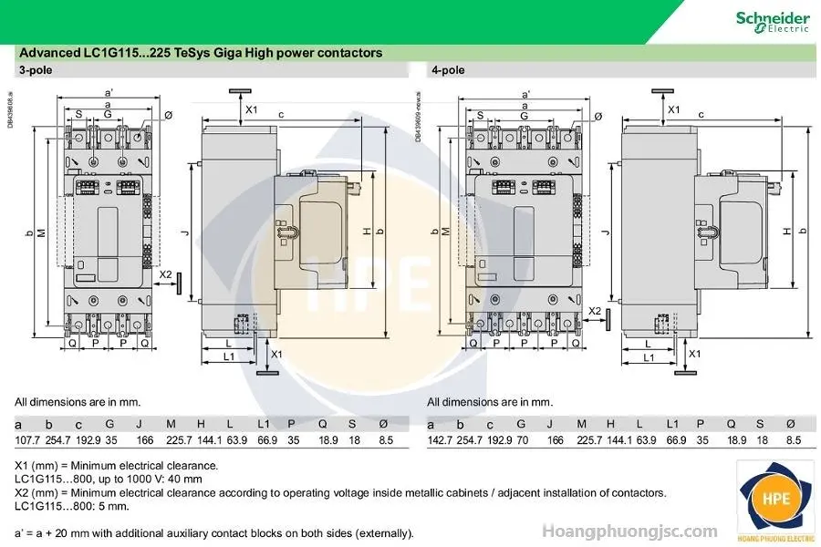 Contactor Schneider TeSys Giga (LC1G) là dòng khởi động từ công suất lớn thế hệ mới của Schneider Electric, được thiết kế cho các ứng dụng động cơ từ 115A đến 800A.