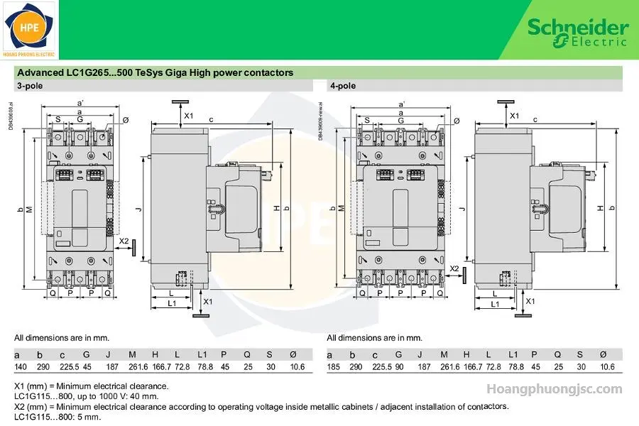 Contactor Schneider TeSys Giga (LC1G) là dòng khởi động từ công suất lớn thế hệ mới của Schneider Electric, được thiết kế cho các ứng dụng động cơ từ 115A đến 800A.