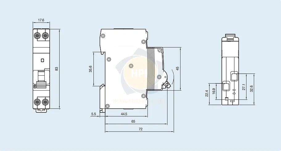LB40NN 1P+N 32A | Aptomat chống giật RCBO 1P+N 32A 6kA LS