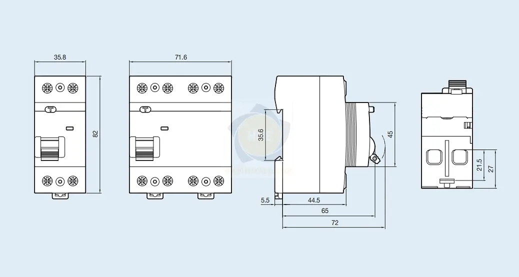LC63N 3P+N 32A | Aptomat chống giật RCCB 3P+N 32A 6kA LS