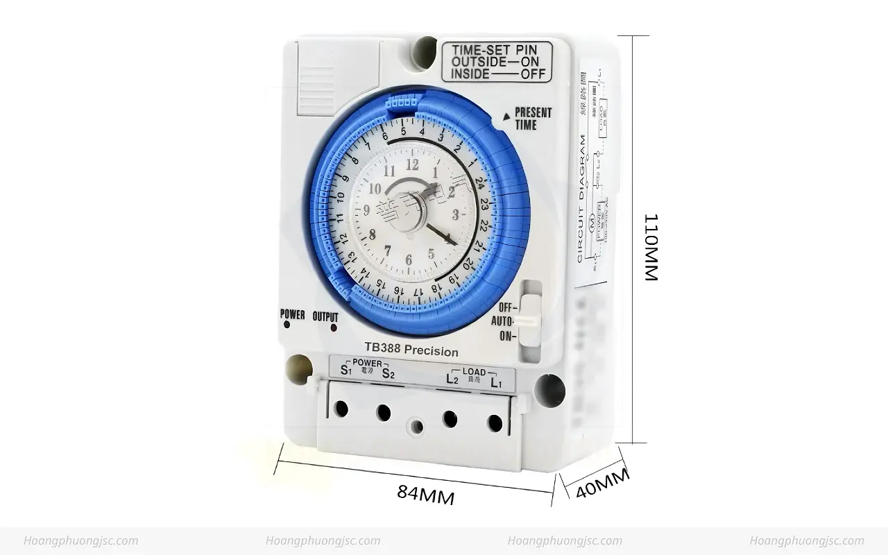 Kích thước Rơ Le Thời Gian NNC TB388