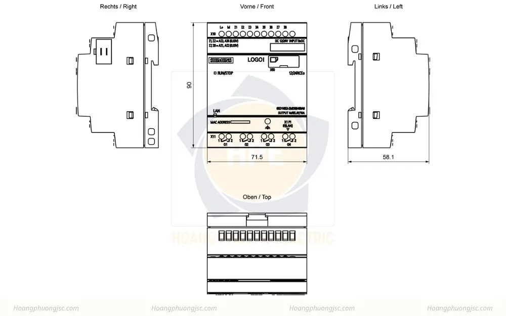 Kích thước Siemens Simatic 6ED1055-1CB00-0BA2