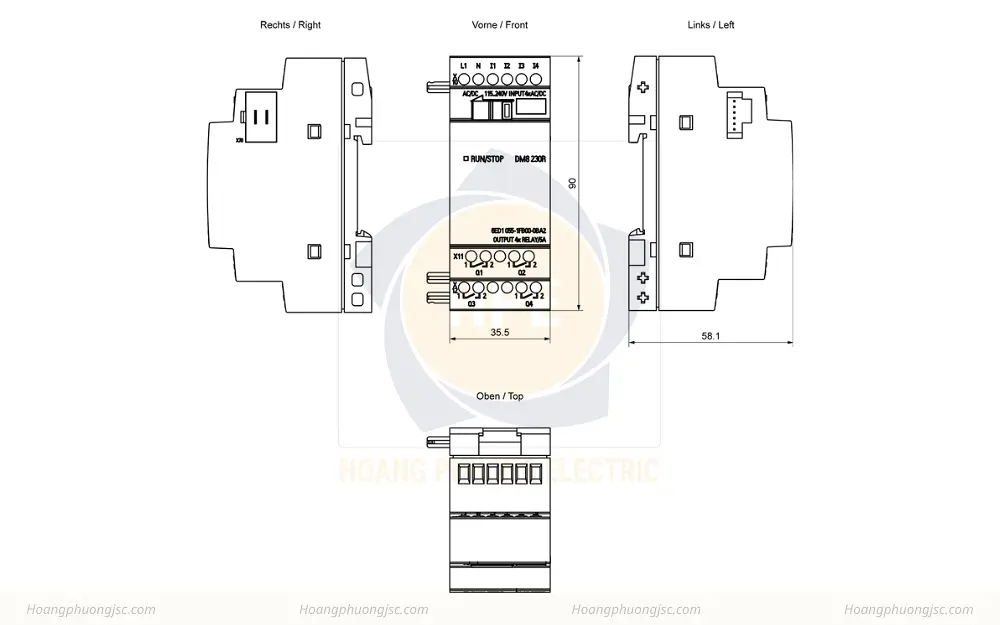 Kích thước Siemens Simatic 6ED1055-1FB00-0BA2