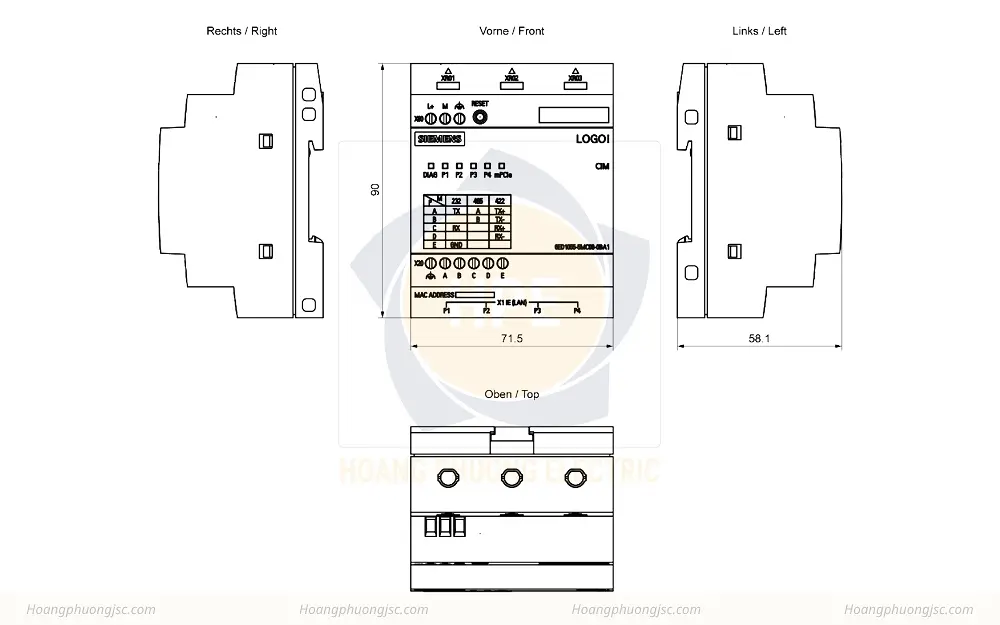 Kích thước Siemens Simatic 6ED1055-5MC08-0BA1